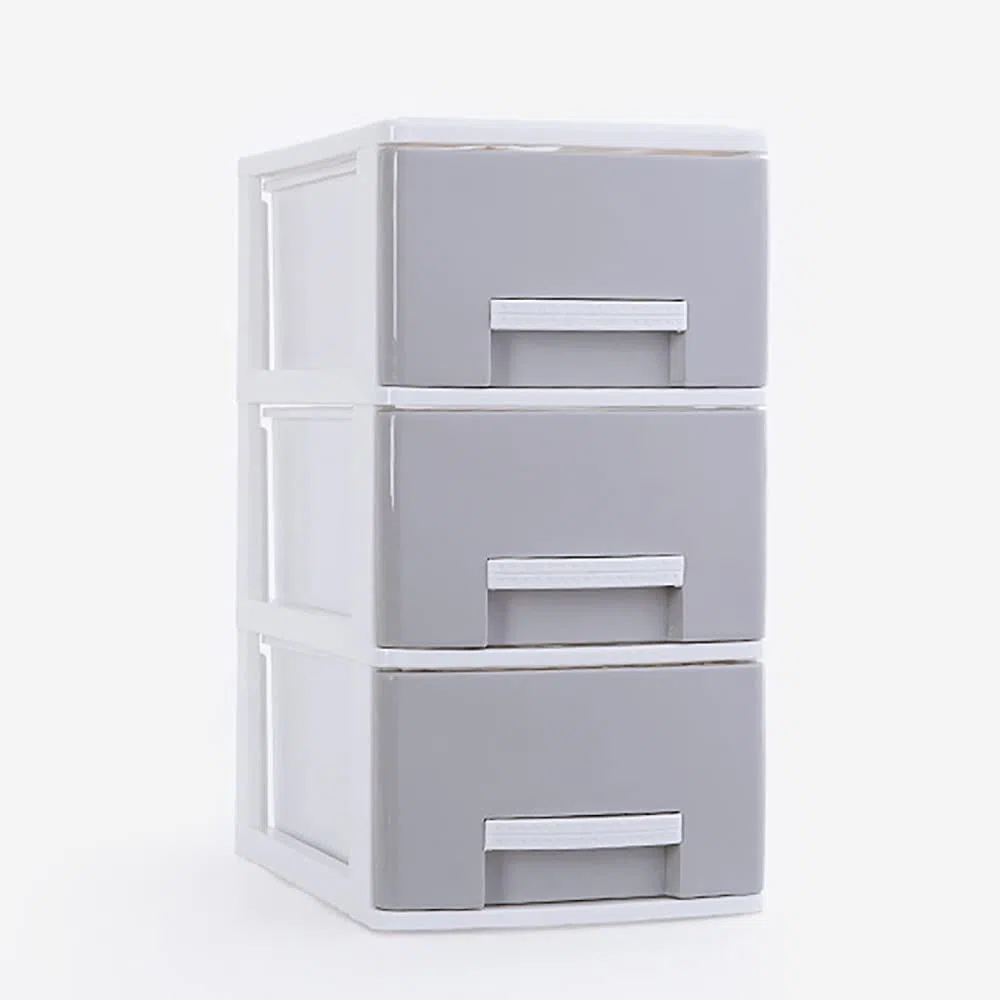 Bandeja organizadora de Escritorio, archivador, Caja organizadora de Escritorio para Suministros de Oficina con cajón para el hogar, la Oficina y la Escuela, Gris, 24 x 34 x 32 cm (17 x 24 x