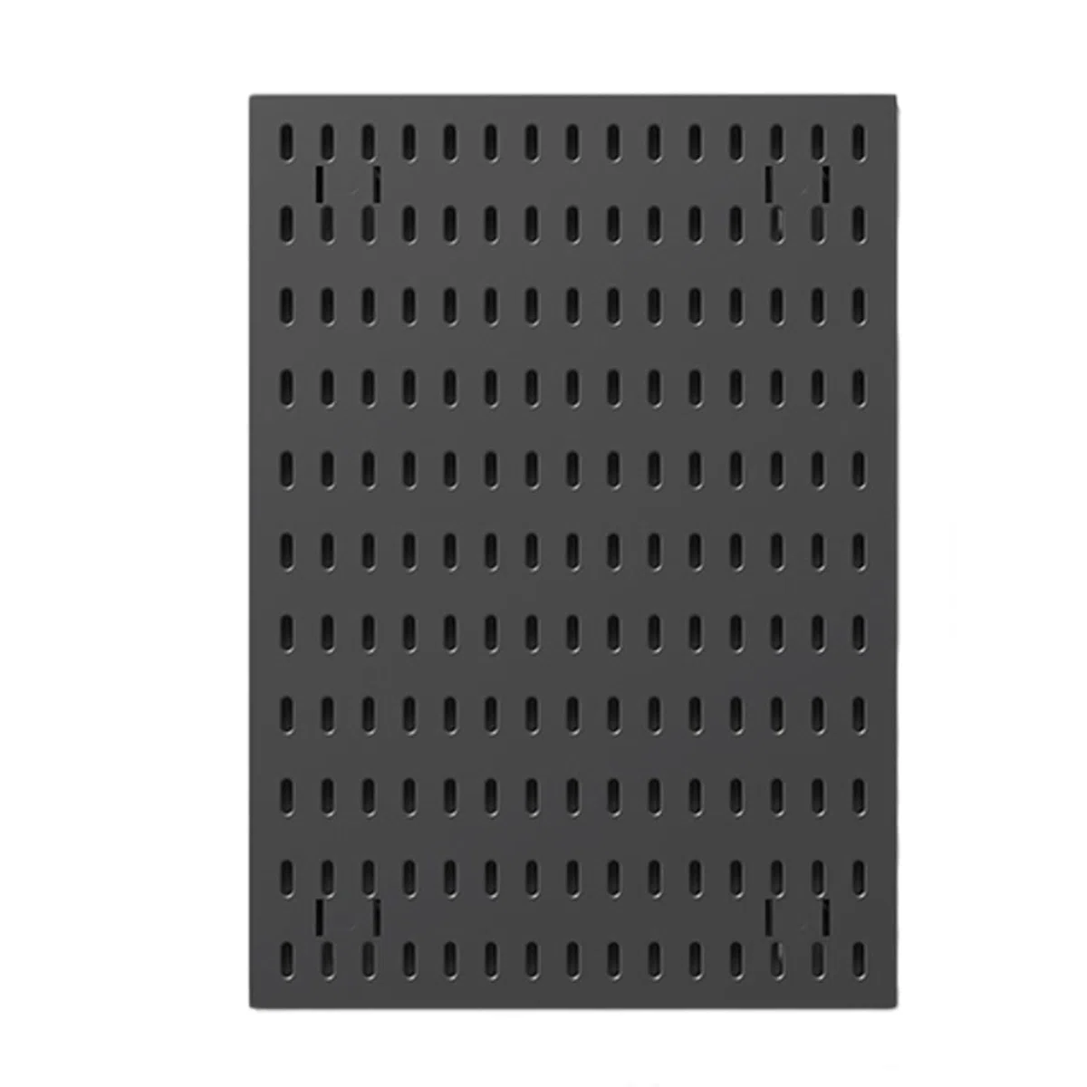 Componentes organizadores modulares de tablero perforado, diseño de tablero de almacenamiento con ranura negra para configuración de escritorio y almacenamiento de artículos pequeños en la pared, de