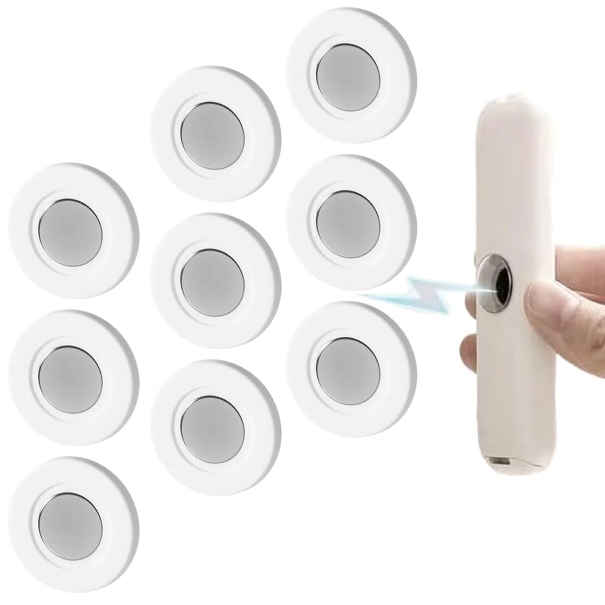 9 piezas Soporte Mando Pared Magnético [Imán Super Fuerte] - Organizador y Soporte Mando Aire Acondicionado, TV y Electrodomésticos, Montaje con Adhesivo Sin Taladrar - Diseño Moderno - Blanco