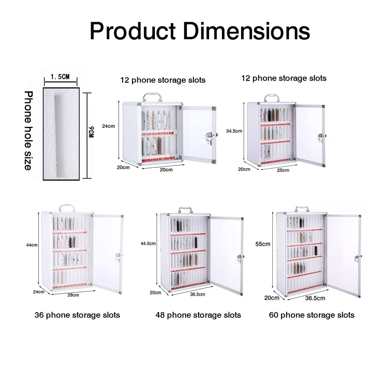 Cajas de Almacenamiento para teléfonos móviles con Cerradura, taquillas de Pared para restaurantes, Organizador de teléfonos móviles de aleación de Aluminio con Cerradura, para aulas, oficin