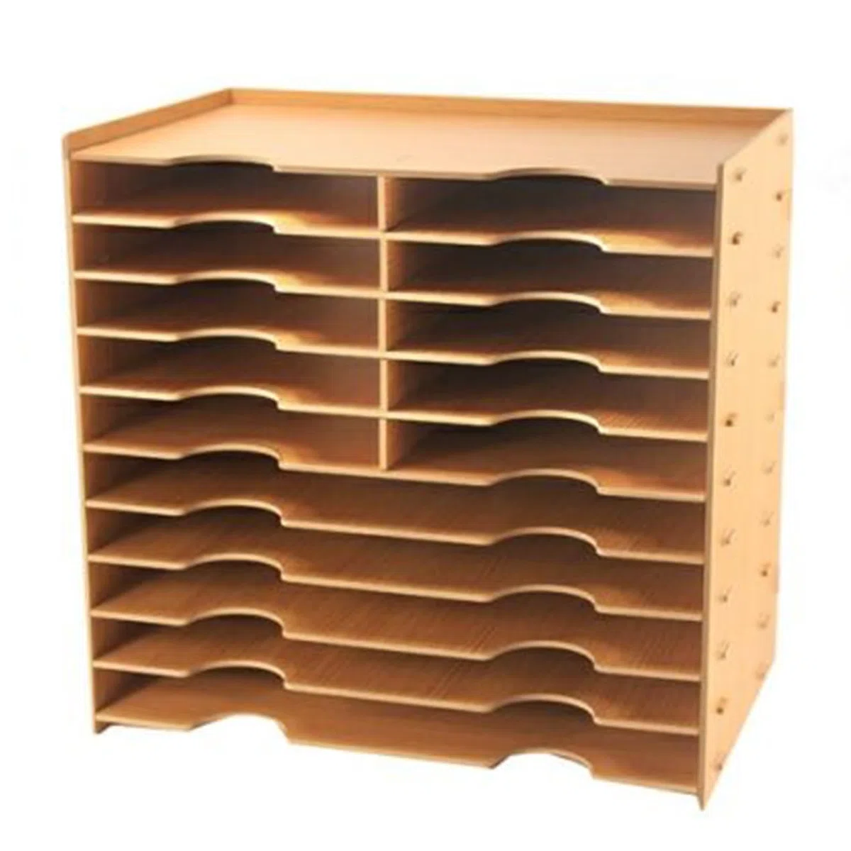 Organizador De Clasificación De Archivos, Clasificador De Papel De Madera,Estantería De Escritorio For Estudiantes, Casillero De Papel For El Hogar, El Aula, La Oficina, La Escuela(Golden Oak)