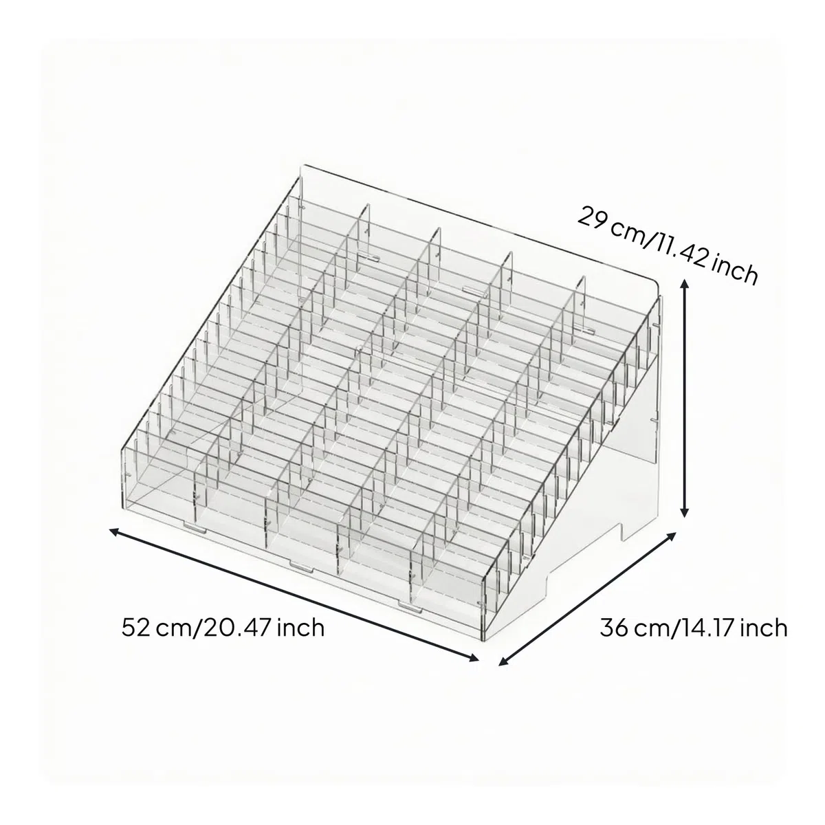 Organizador Escritorio Compartimentado Organizador Apilable con Compartimentos Caja Organizadora con Tapa para Oficina, 52x36x29cm, 75 Ranuras