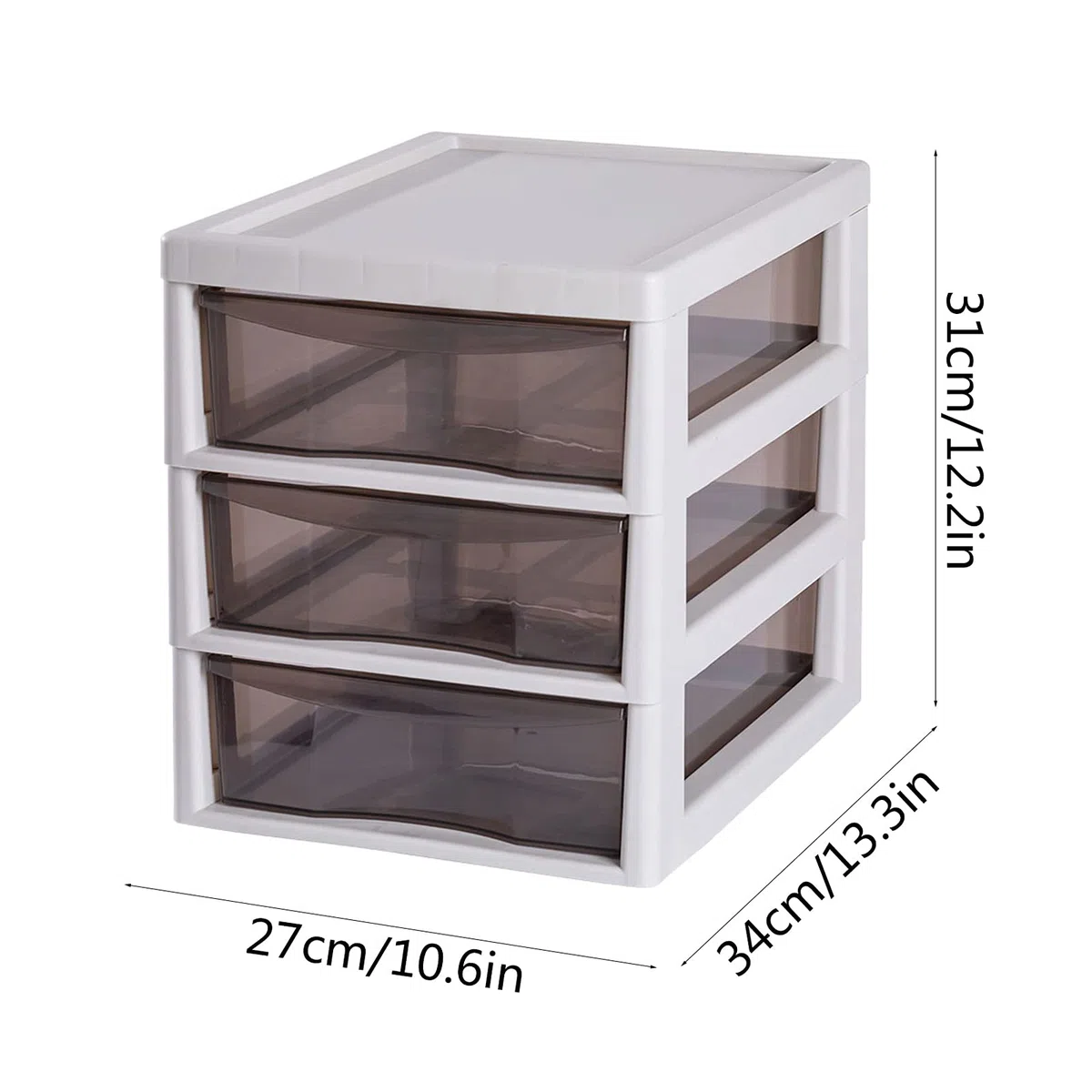 Caja de almacenaje Office Desk Organizer Plástico Desktop File Box de almacenamiento de 3 niveles Durables cajones Organizador Contenedores para la oficina de la escuela doméstica Caja de almacenamien