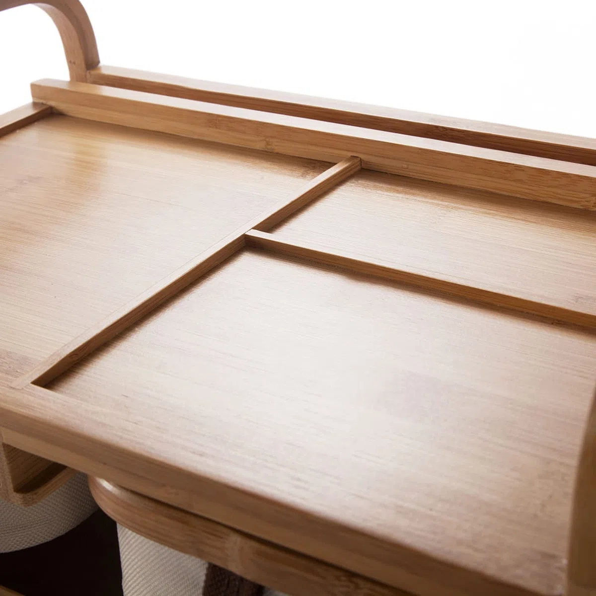 Creative Desktop Cajas Organizador Contenedores Inicio Oficina de Bambú Escritorio Drawer Organizer 2-Tier Escritorio Organizador Joyero Caja con 3 cajones