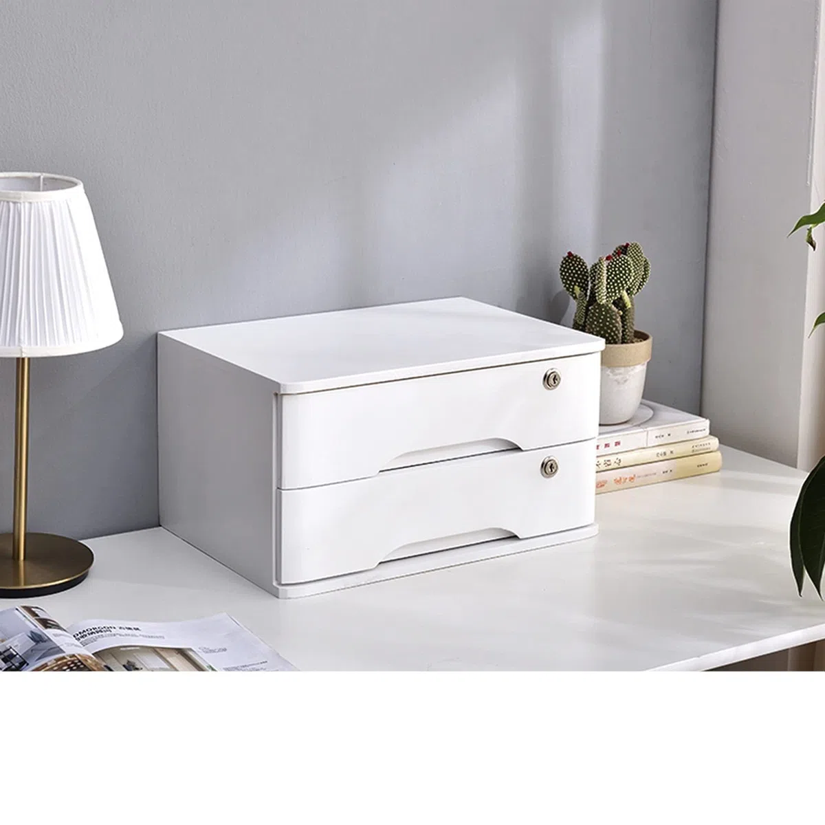 Caja De Almacenamiento De Madera Maciza: Archivador Plano A4 Con Cerradura, Gabinete De Almacenamiento Con Cajones De Escritorio, Caja De Almacenamiento De Madera, Organizadores De Escritorio Con Ce