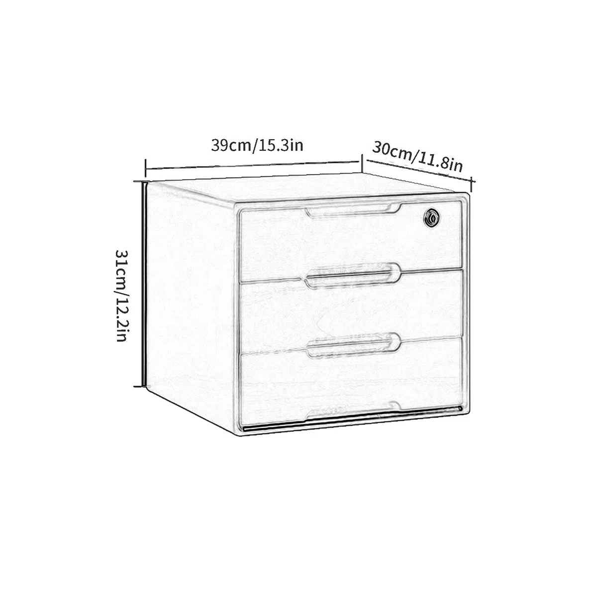 Organizador Escritorio - Caja De Almacenamiento De Escritorio De Madera, Caja De Almacenamiento De Madera Maciza con Cerradura, Cómoda Rústica, Organizador De Cajones De Escritorio