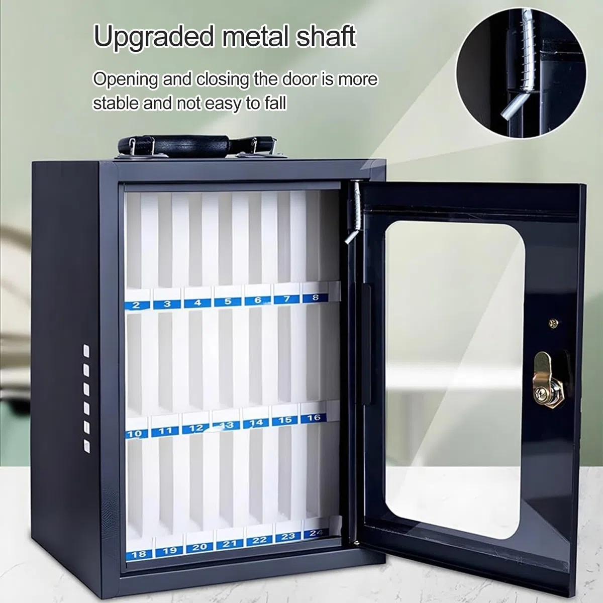 Caja de Almacenamiento para teléfonos móviles de Acero Inoxidable para Montaje en Pared, 24 Ranuras, solución Segura para el Aula, Soporte para teléfonos móviles de Estudiantes.