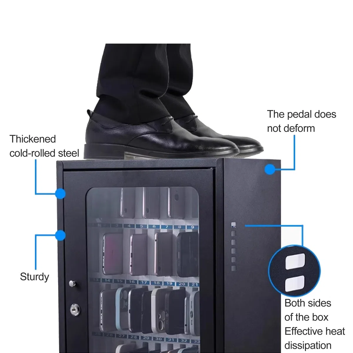 Caja de Almacenamiento para teléfonos móviles de Acero Inoxidable para Montaje en Pared, 24 Ranuras, solución Segura para el Aula, Soporte para teléfonos móviles de Estudiantes.
