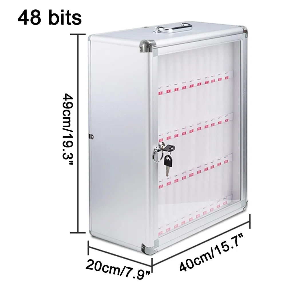 Caja de Seguridad para teléfono con asa. Armario de Pared para Oficina/Aula. Solución de Seguridad con Cerradura y diseño Elegante. Modelo 48.