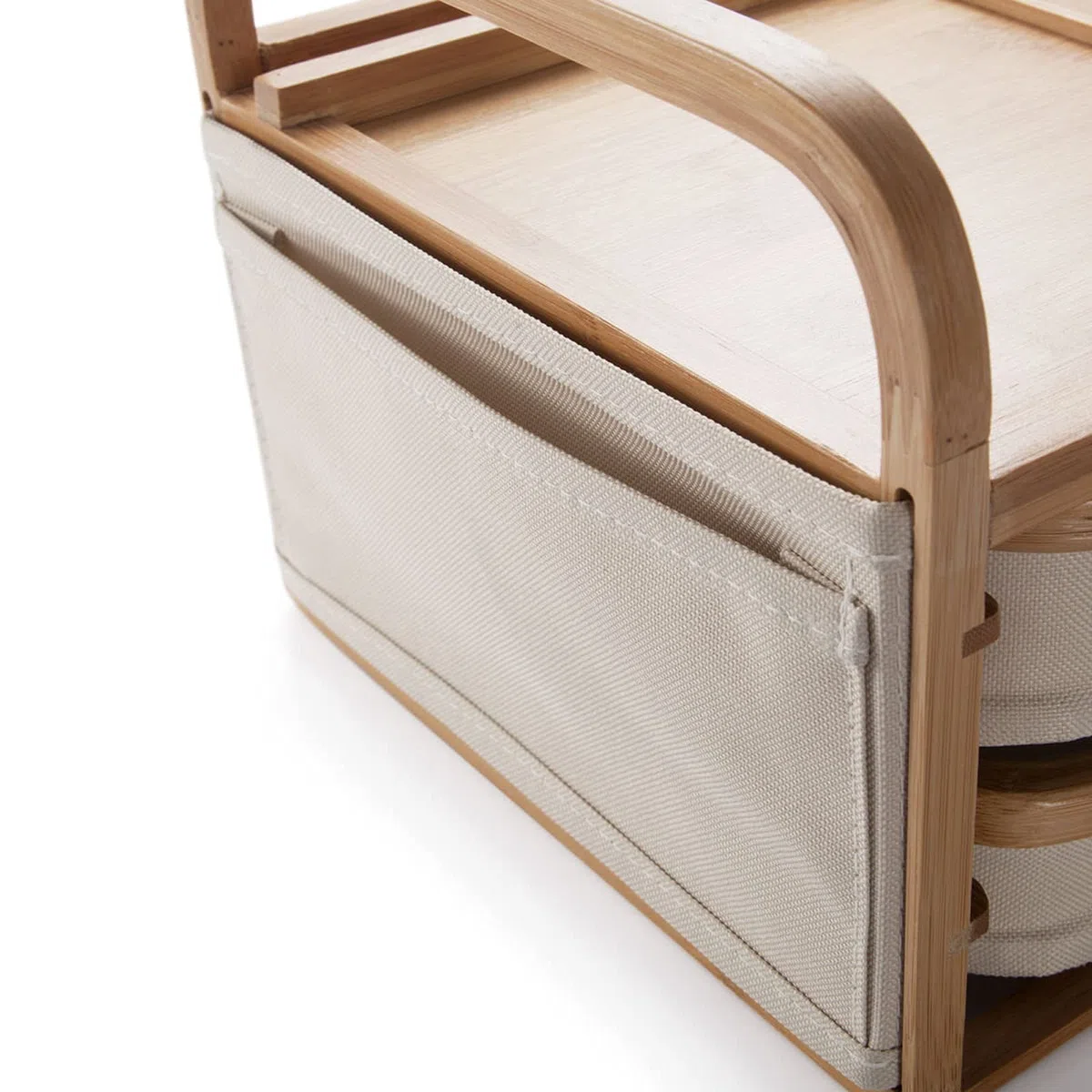Creative Desktop Cajas Organizador Contenedores Inicio Oficina de Bambú Escritorio Drawer Organizer 2-Tier Escritorio Organizador Joyero Caja con 3 cajones