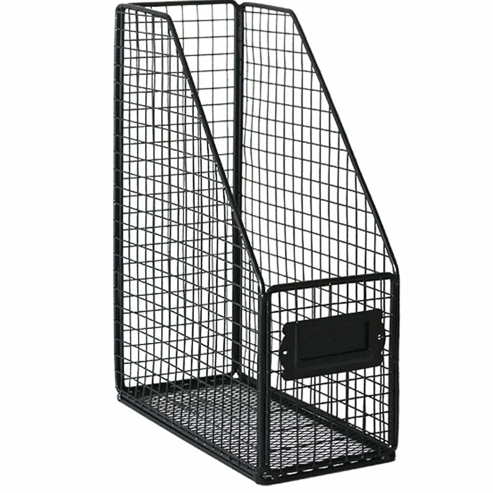 Soporte de metal para carpetas de archivos, clasificador vertical de archivos, organizador de escritorio multifuncional para el hogar y la oficina