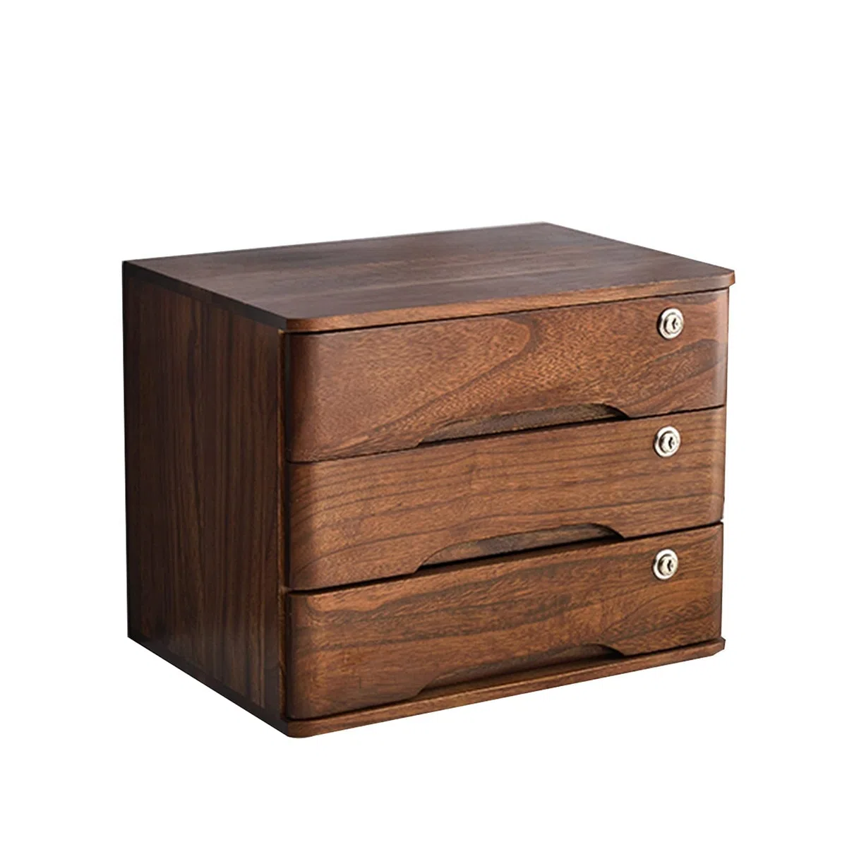 Organizador de escritorio de madera con cerradura A4, archivador, suministros de oficina, cajón, archivador, elegante, organizador de documentos para uso doméstico y de oficina