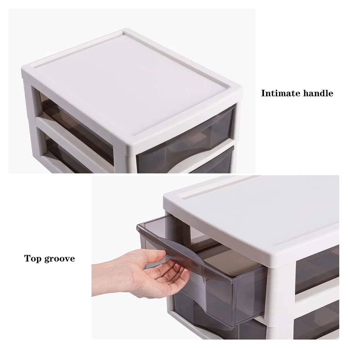 Caja de almacenaje Office Desk Organizer Plástico Desktop File Box de almacenamiento de 3 niveles Durables cajones Organizador Contenedores para la oficina de la escuela doméstica Caja de almacenamien
