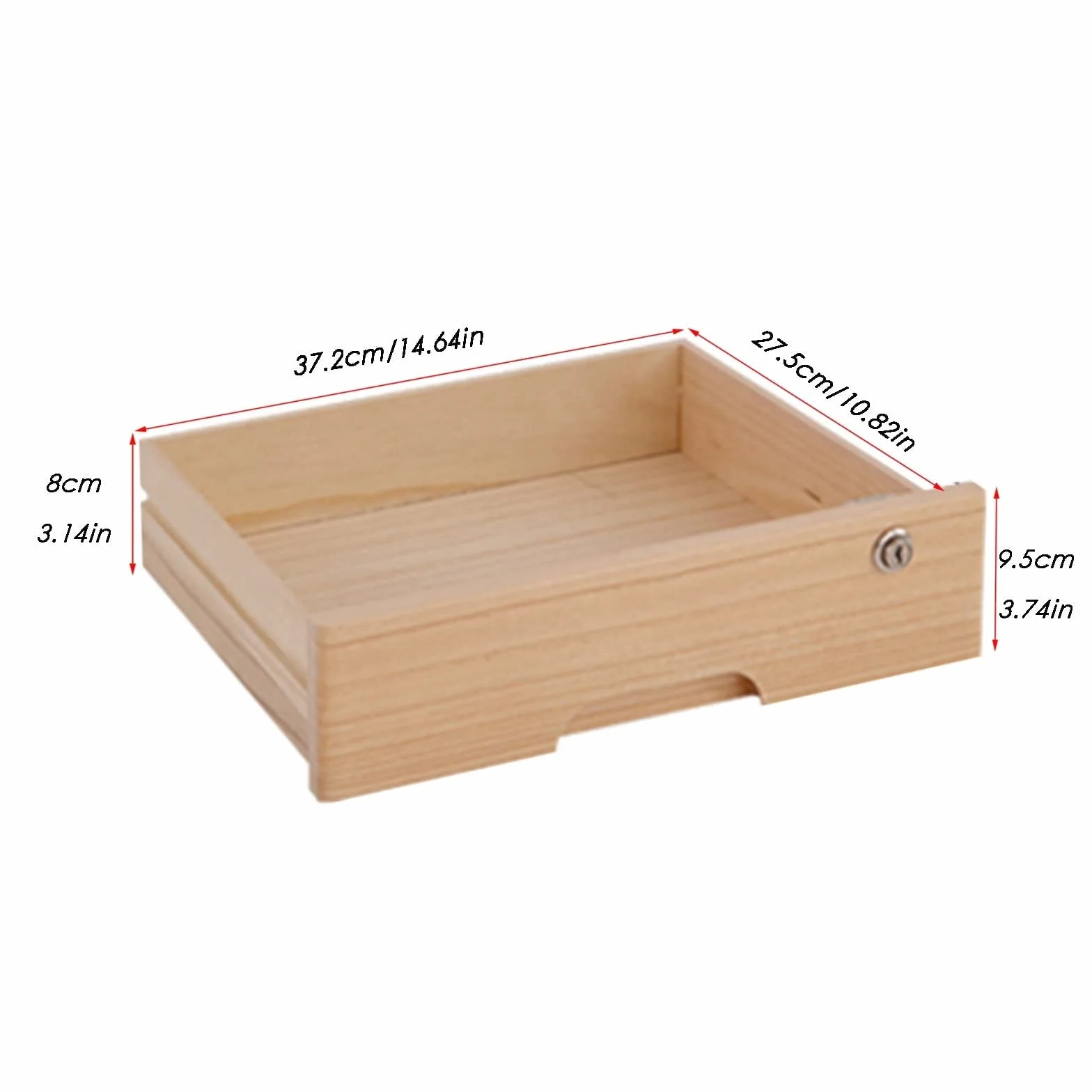 Archivador Plano: Caja De Almacenamiento De Madera Maciza, Caja De Almacenamiento De Escritorio De Madera Con Cajones Con Cerradura, Suministros De Oficina A4/organizador De Archivos De Recibos ( Colo