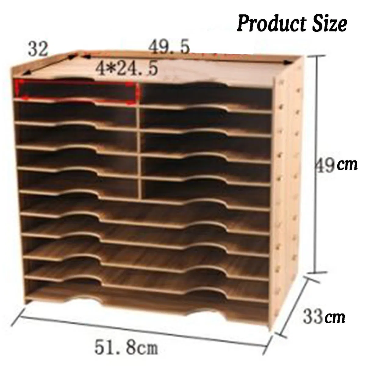 Organizador De Clasificación De Archivos, Clasificador De Papel De Madera,Estantería De Escritorio For Estudiantes, Casillero De Papel For El Hogar, El Aula, La Oficina, La Escuela(Golden Oak)