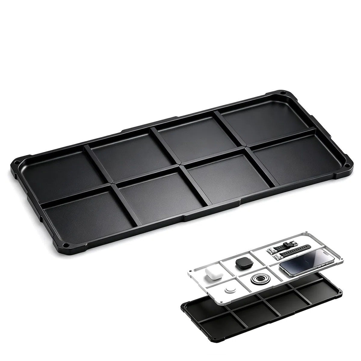 Organizador de escritorio magnético modular, bandeja multiusos para EDC