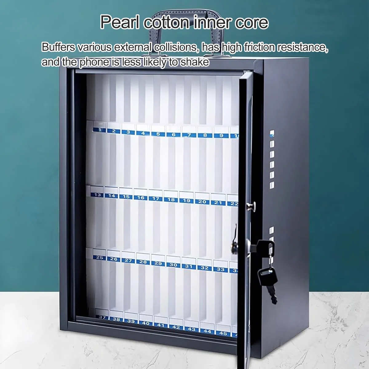 Caja de Almacenamiento para teléfonos móviles de Acero Inoxidable para Montaje en Pared, 24 Ranuras, solución Segura para el Aula, Soporte para teléfonos móviles de Estudiantes.